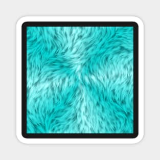 Bright Turquoise Fur Design Magnet