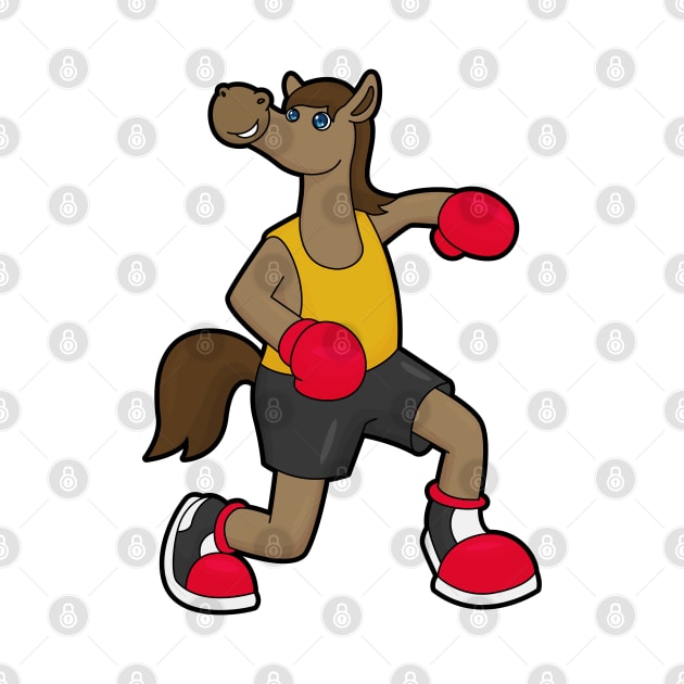 Horse as Boxer with Boxing gloves by Markus Schnabel
