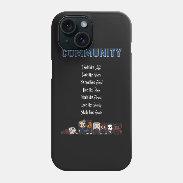 To be like Community · TV show black Phone Case by Uwaki