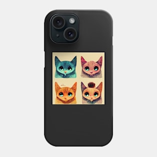 Cute Cat pattern 41 regular grid Phone Case