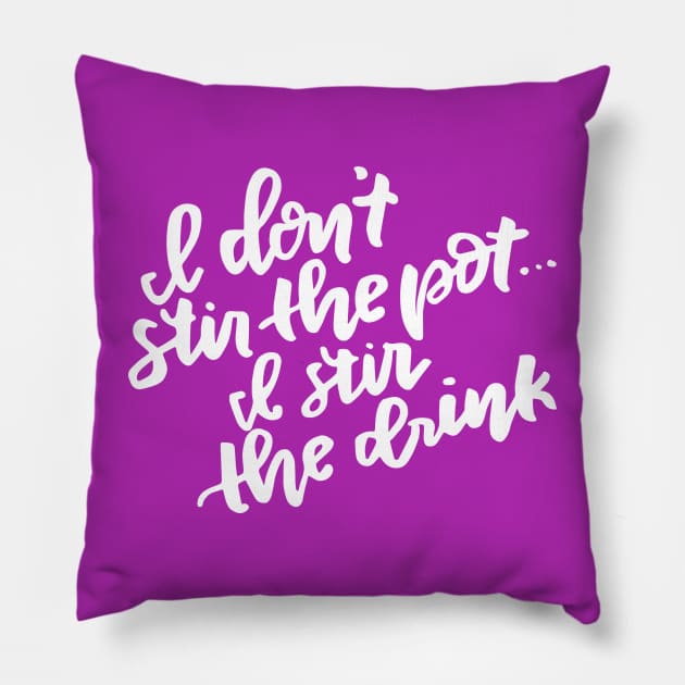 Stir the pot (white) Pillow by Cat Bone Design