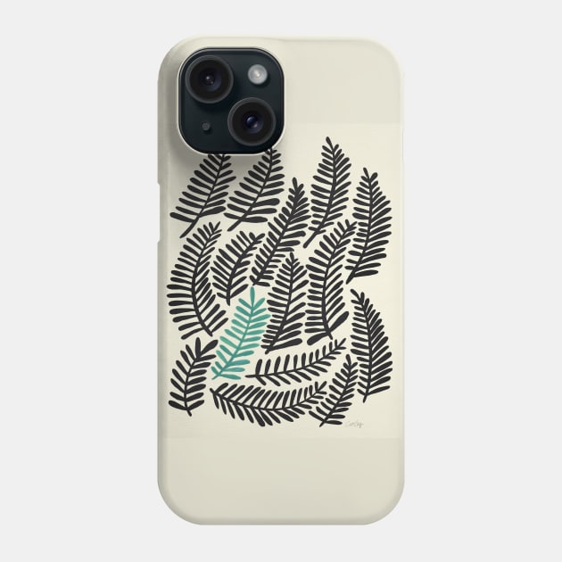 fronds black Phone Case by CatCoq