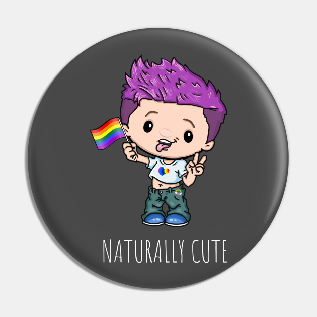 Naturally Cute Gay Pride Boy Purple Hair LGBTQ Gay-Bee Cartoon Character - Gay Boy - Pin | TeePublic Naturally Cute Gay Pride Boy Purple Hair LGBTQ Gay-Bee Cartoon Character - Gay Boy - Pin | TeePublic