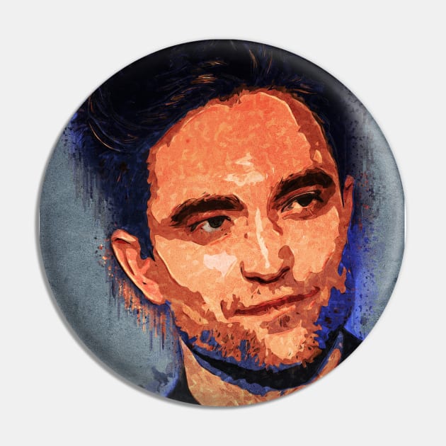 Robert Pattinson Actor Portrait ✪  Abstract Watercolor Art Style Pin by Naumovski