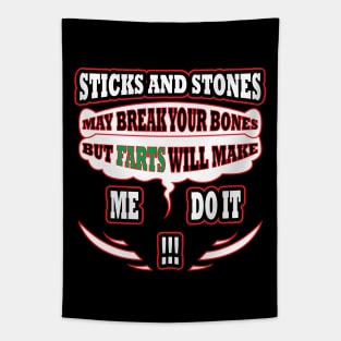 Sticks and Stones and Fart Joke Tapestry