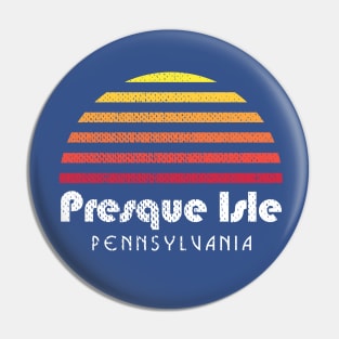 Presque Isle Erie Pa Sunset Retro Beach Pin