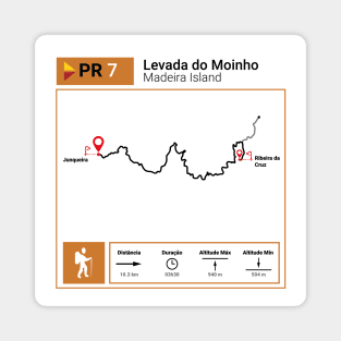 Madeira Island PR7 LEVADA DO MOINHO trail map Magnet