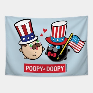 Poopy and Doopy ™ Love the 4th of July Tapestry