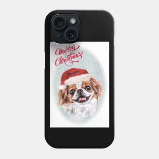 Japanese Chin Dog Merry Christmas Santa Dog Phone Case