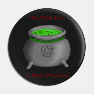 Christmas Cauldron- 'We Wish You a Merry Witch-mas!' Pin