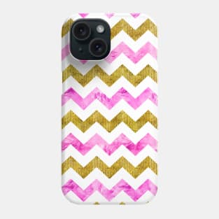 Girly Pink Gold Chevron Phone Case