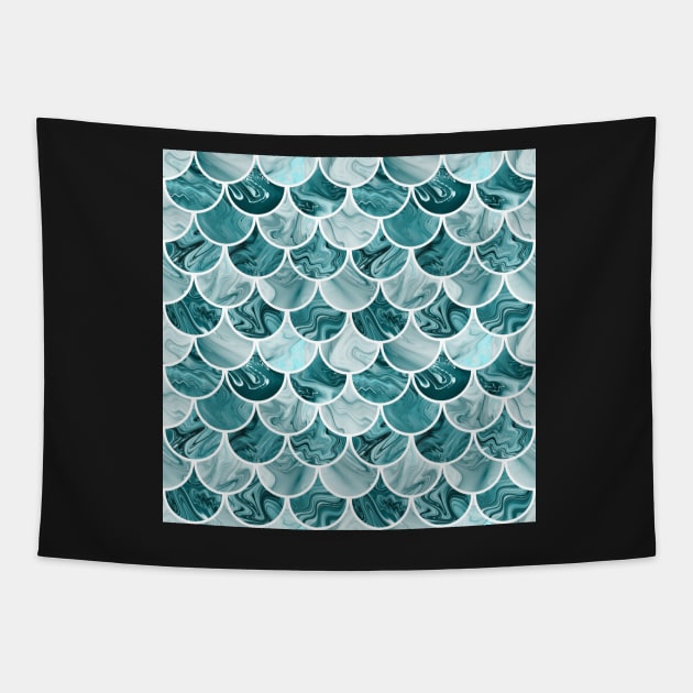 Teal scales Tapestry by krinichnaya