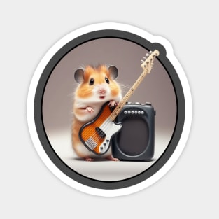 Rock'n'roll hamster playing the guitar Magnet