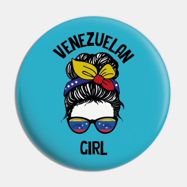 Messy Bun Venezuela Girl Pin by HarlinDesign