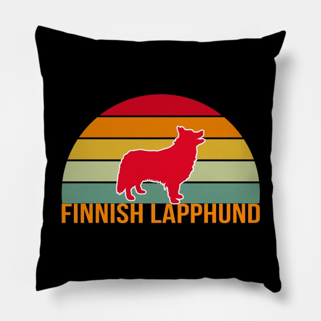 Finnish Lapphund Vintage Silhouette Pillow by khoula252018