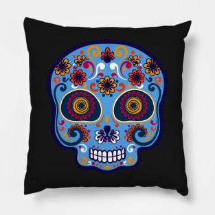 Calavera azul pink Pillow