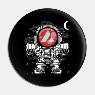 Astronaut Lifting Avalanche AVAX Coin To The Moon Crypto Token Cryptocurrency Blockchain Wallet Birthday Gift For Men Women Kids Pin