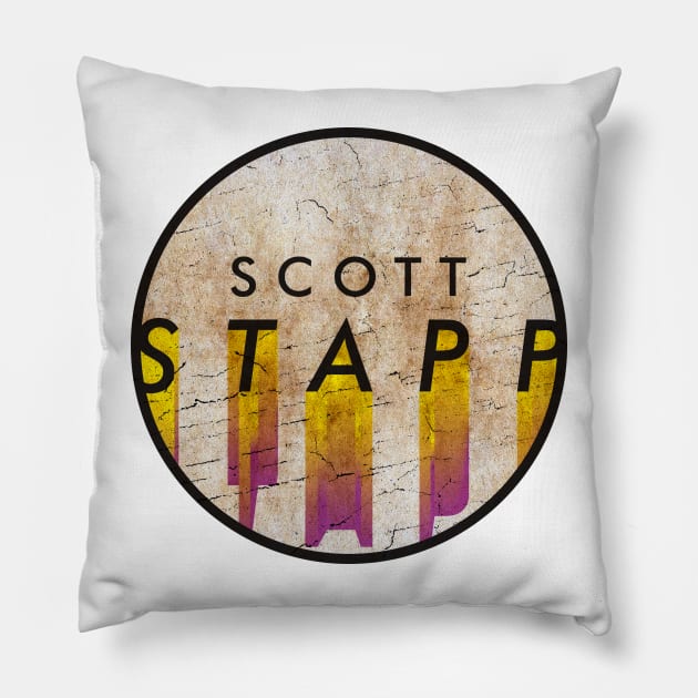 Scott Stapp - VINTAGE YELLOW CIRCLE Pillow by GLOBALARTWORD