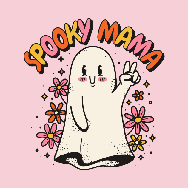 Spooky Mama // Retro Groovy Halloween Ghost by SLAG_Creative