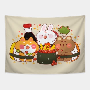 Cute Sushi Animals Tapestry