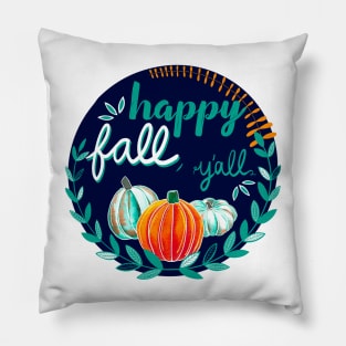 Happy Fall, Y’all - Navy, Teal, Orange Pillow