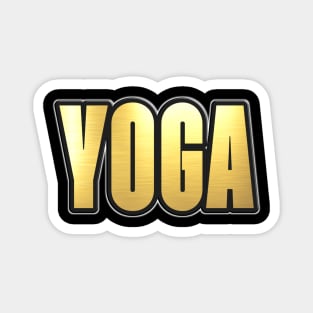 Shiny black and Gold YOGA word ver6 Magnet