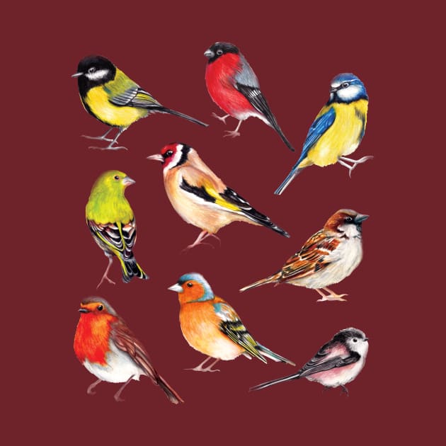 Watercolour Garden Birds Collection by AmandaDilworth