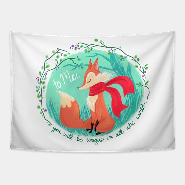 Unique In All The World Fox Tapestry by JoTheZette