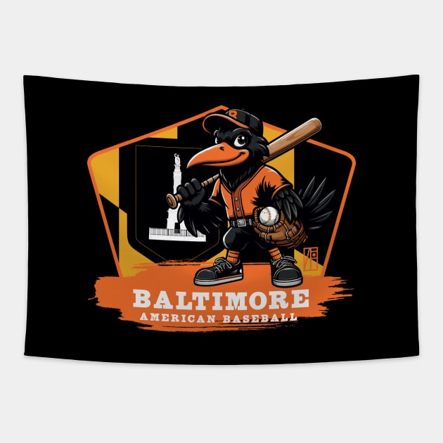 USA - American BASEBALL - Baltimore - Baseball mascot - Baltimore baseball Tapestry by ArtProjectShop