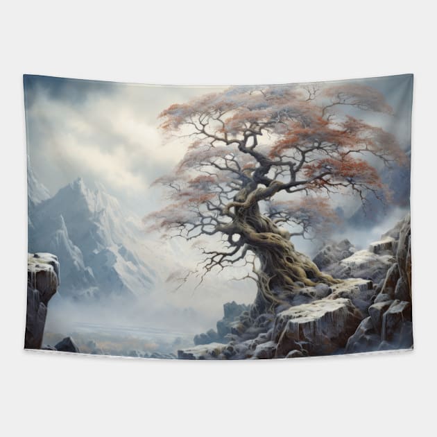 Ancient Tree Mystic Serene Landscape Tapestry by Cubebox