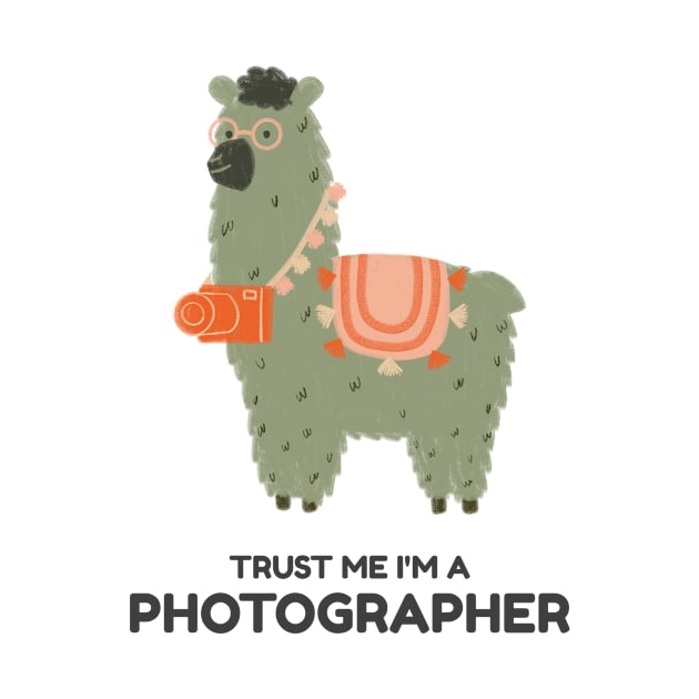 Cute Llama Photographer by Tip Top Tee's