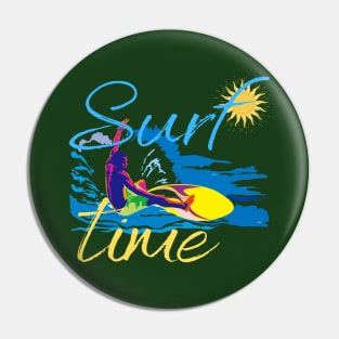 Surf Time tshirt,Summer Vacation Pin