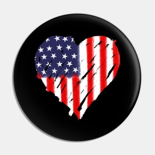 American Flag Heart Abstract 4th Of July Gift Pin