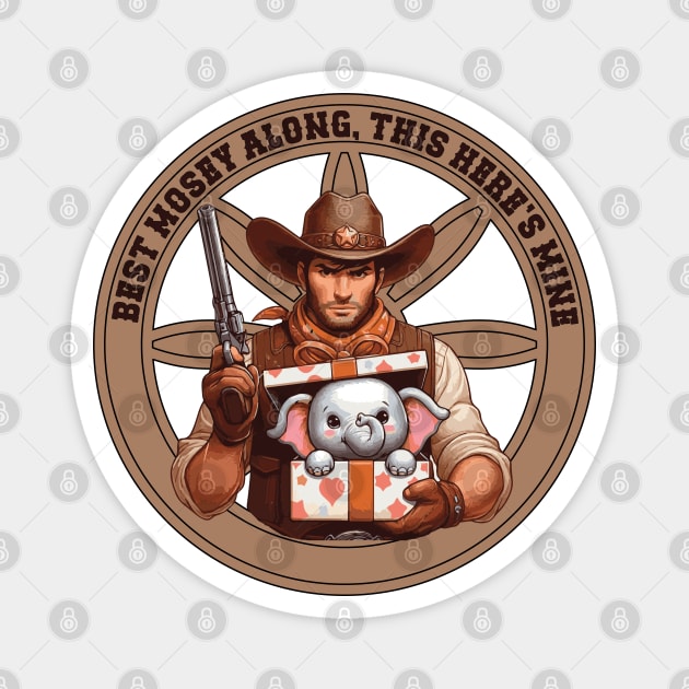 White Elephant Cowboy Magnet by Statewear