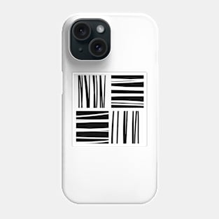 black and white bar code lines pattern Phone Case