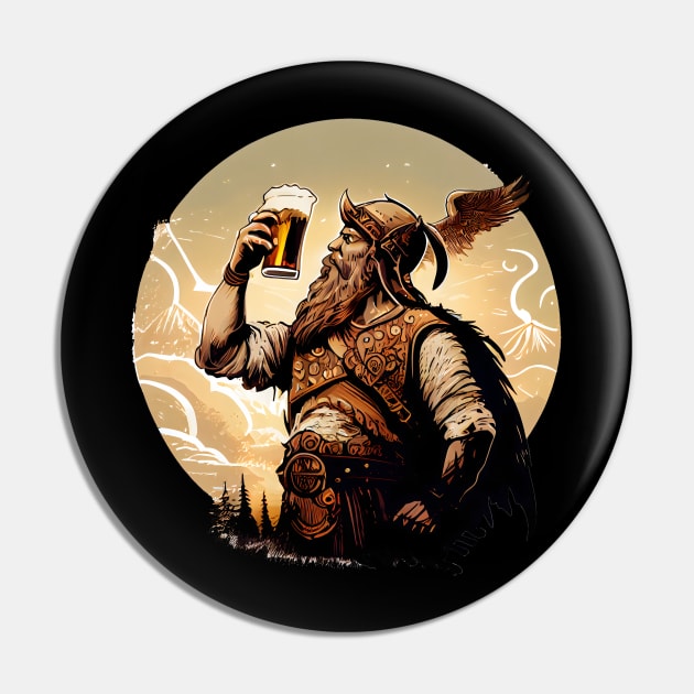 Beer Viking Toast Emblem Pin by MLArtifex