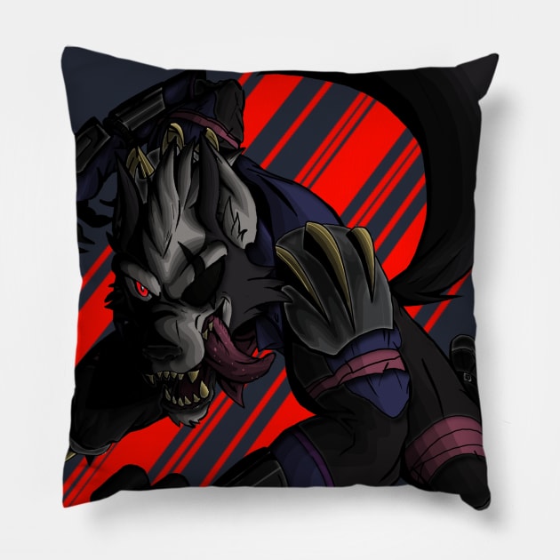 Wolf Bounty Hunter Pillow by Retro Future