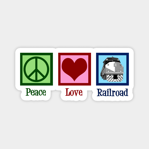 Peace Love Railroad Magnet by epiclovedesigns