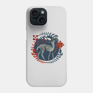 Nordic Folk Art Deer, Woodland Animal Folk Art Phone Case