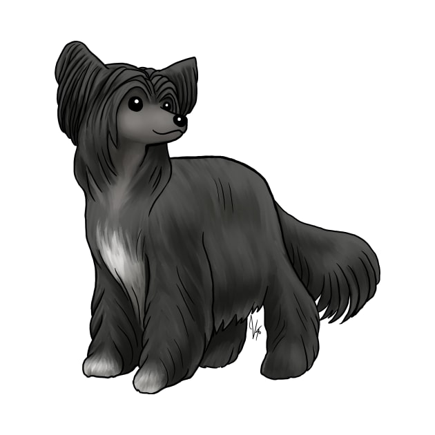 Dog - Chinese Crested - Powderpuff - Black by Jen's Dogs Custom Gifts and Designs