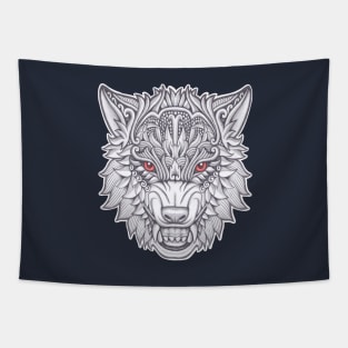 Wolf face with floral ornament decoration Tapestry