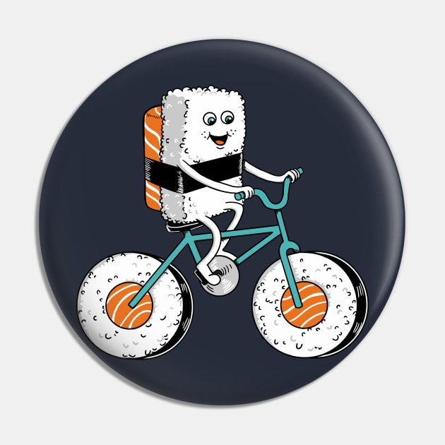 Sushi Bicycle Pin by coffeeman