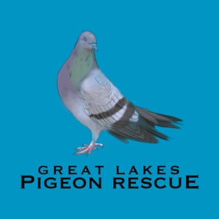 Great Lakes Pigeon Rescue Mascot - Black Letters T-Shirt