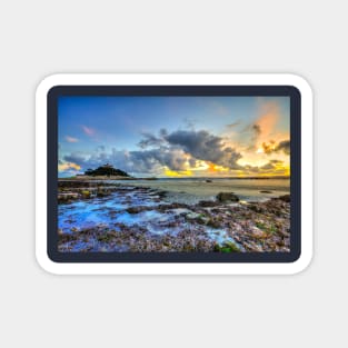 St Michael's Mount Cornwall Dramatic Sunset Magnet