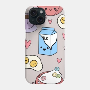 Kawaii Breakfast- off white Phone Case