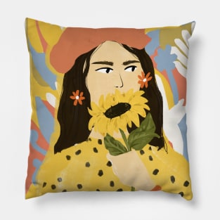 Sunflowers in your face Pillow