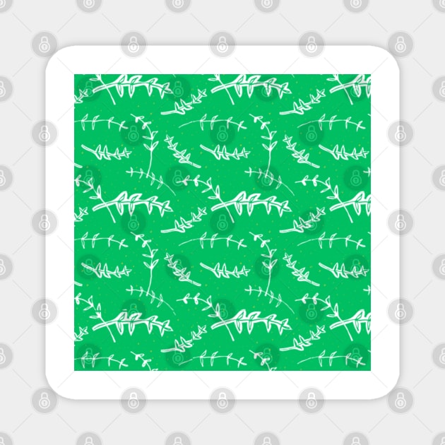 Botanical-Pattern, set, green, white 1, botanic, nature, botanical, floral, flowers, floral-pattern, leaves, plants, minimalist, garden, jungle, leaf, exotic, tropical, flower, boho, cacti, succulent, digital, graphic-design, pattern, Magnet by DREAMBIGSHIRTS