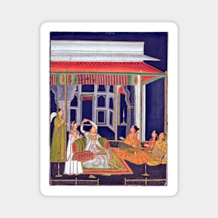 Princess on a Terrace with Attendants at Night 1760, Mughal India Magnet