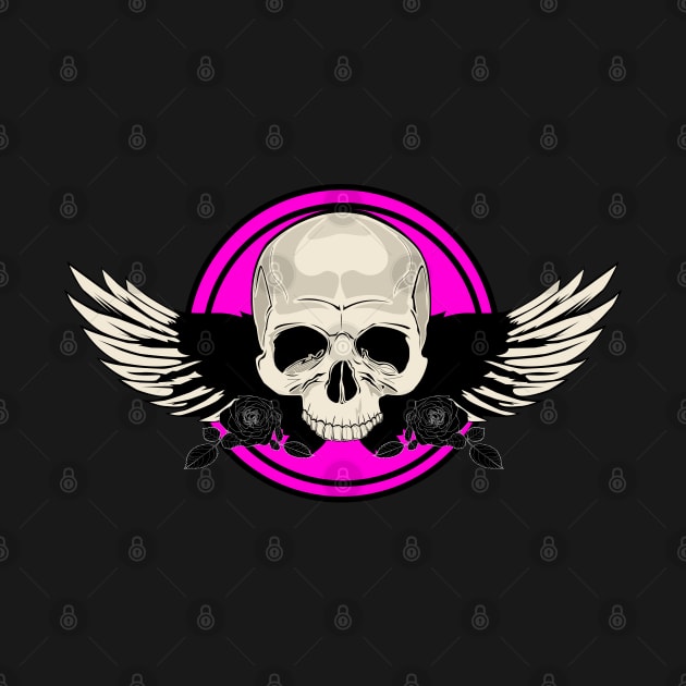 Wing Skull - PINK by adamzworld