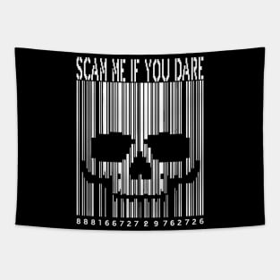 Barcode Skull: Scam Me if You Dare! Tapestry